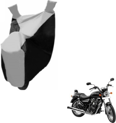 MOCKHE Two Wheeler Cover for Royal Enfield(Thunderbird 350, Black, Silver)