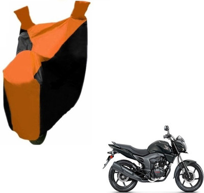 MOCKHE Two Wheeler Cover for Honda(CB Trigger, Black, Orange)