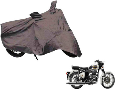 MOCKHE Two Wheeler Cover for Royal Enfield(Classic 350, Grey)