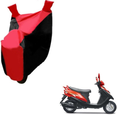 MOCKHE Two Wheeler Cover for Mahindra(Flyte, Black, Red)