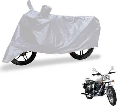 MOCKHE Two Wheeler Cover for Royal Enfield(Electra Delux, Silver)