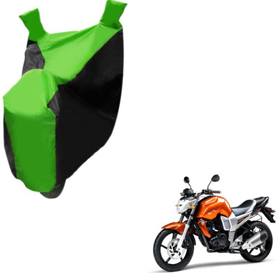 MOCKHE Two Wheeler Cover for Yamaha(FZ16, Black, Green)