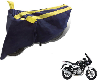 MOCKHE Two Wheeler Cover for Bajaj(Pulsar 220 DTS-i, Black, Yellow)