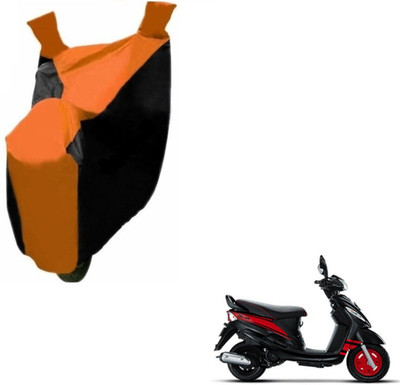 MOCKHE Two Wheeler Cover for Mahindra(Rodeo, Black, Orange)