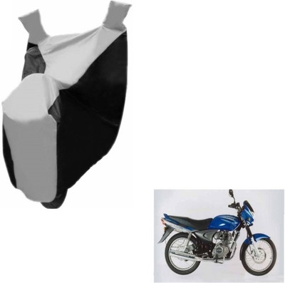 MOCKHE Two Wheeler Cover for Bajaj(Black, Silver)