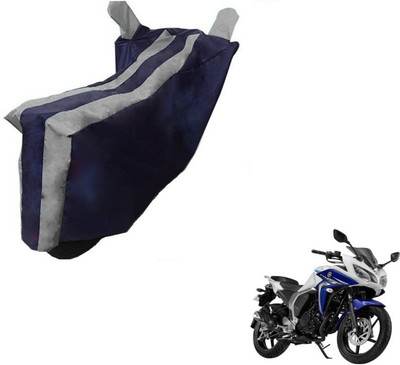 MOCKHE Two Wheeler Cover for Yamaha(Fazer, Black, Silver)