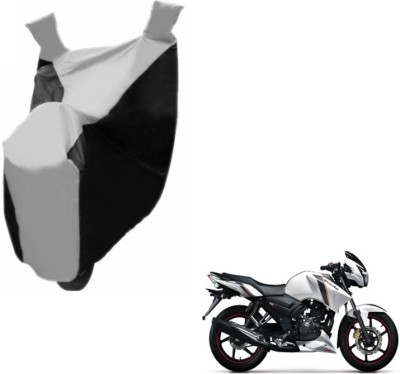 MOCKHE Two Wheeler Cover for TVS(Apache RTR 160, Black, Silver)