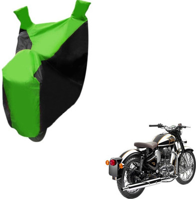 MOCKHE Two Wheeler Cover for Royal Enfield(Classic Chrome, Black, Green)