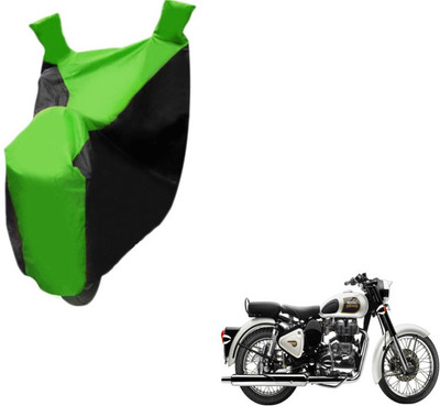 MOCKHE Two Wheeler Cover for Royal Enfield(Classic 350, Black, Green)