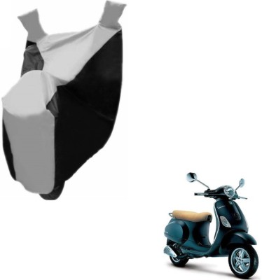 MOCKHE Two Wheeler Cover for Universal For Bike(Piaggio Vespa, Black, Silver)