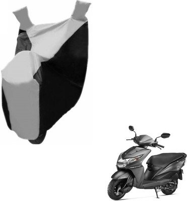 MOCKHE Two Wheeler Cover for Honda(Dio, Black, Silver)