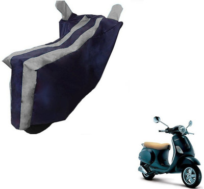 MOCKHE Two Wheeler Cover for Universal For Bike(Piaggio Vespa, Black, Silver)
