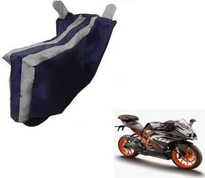 MOCKHE Two Wheeler Cover for KTM(RC 200, Black, Silver)