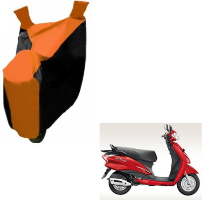 MOCKHE Two Wheeler Cover for Hero(Moto Corp Duet, Black, Orange)