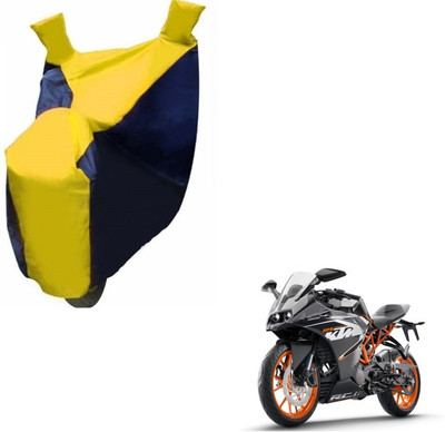 MOCKHE Two Wheeler Cover for KTM(RC 390, Black, Yellow)