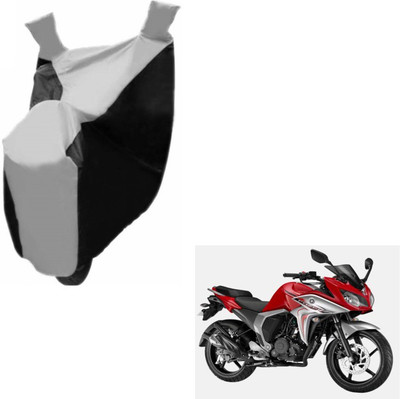 MOCKHE Two Wheeler Cover for Yamaha(Fazer, Black, Silver)