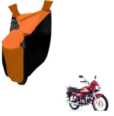 MOCKHE Two Wheeler Cover for Hero(Splendor, Black, Orange)