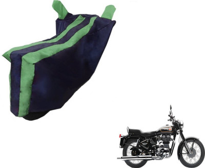 MOCKHE Two Wheeler Cover for Royal Enfield(Bullet 350, Black, Green)