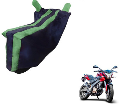MOCKHE Two Wheeler Cover for Bajaj(Pulsar 200 NS DTS-i, Black, Green)