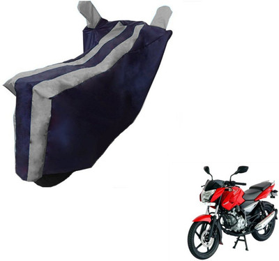 MOCKHE Two Wheeler Cover for Bajaj(Pulsar 135 LS DTS-i, Black, Silver)