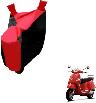 Flipkart SmartBuy Two Wheeler Cover for Piaggio(Vespa LX, Black, Red)
