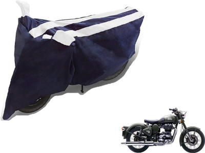 MOCKHE Two Wheeler Cover for Royal Enfield(Battle Green, Black, White)