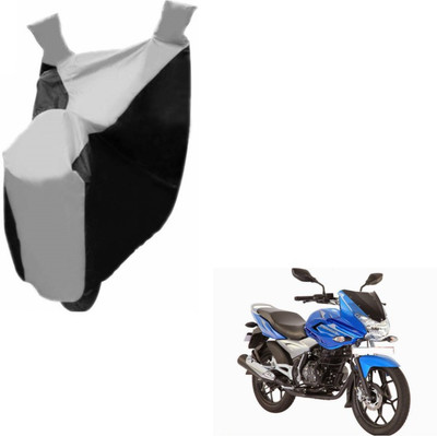 MOCKHE Two Wheeler Cover for Bajaj(Discover 150 f, Black, Silver)