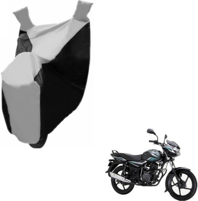MOCKHE Two Wheeler Cover for Bajaj(Discover 100 DTS-i, Black, Silver)