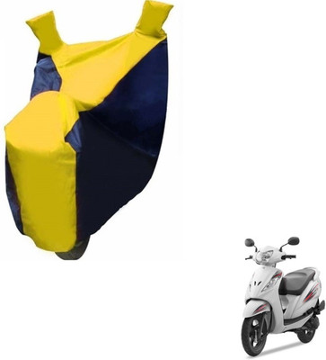 MOCKHE Two Wheeler Cover for TVS(Wego, Black, Yellow)