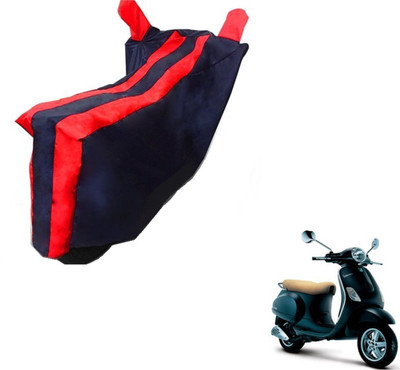 MOCKHE Two Wheeler Cover for Universal For Bike(Vespa, Black, Red)