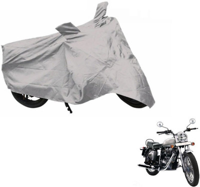 MOCKHE Two Wheeler Cover for Royal Enfield(Electra Delux, Silver)