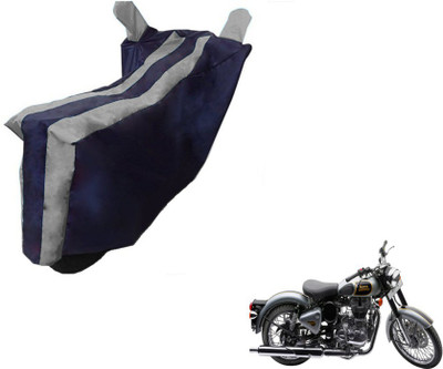 MOCKHE Two Wheeler Cover for Royal Enfield(Classic 500, Black, Silver)