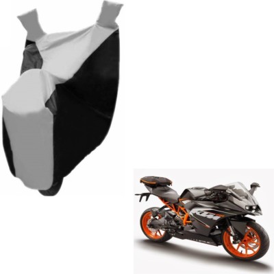 MOCKHE Two Wheeler Cover for KTM(RC 200, Black, Silver)