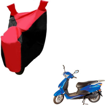 MOCKHE Two Wheeler Cover for Hero(E Scoot, Black, Red)