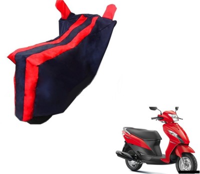 MOCKHE Two Wheeler Cover for Suzuki(Let's, Black, Red)