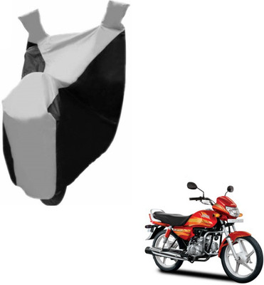 MOCKHE Two Wheeler Cover for Hero(CD deluxe, Black, Silver)