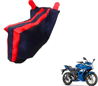 MOCKHE Two Wheeler Cover for Suzuki(Gixxer SF, Black, Red)