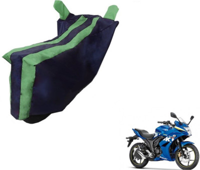 MOCKHE Two Wheeler Cover for Suzuki(Gixxer SF, Black, Green)
