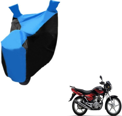 MOCKHE Two Wheeler Cover for Yamaha(YBR 125, Black, Blue)