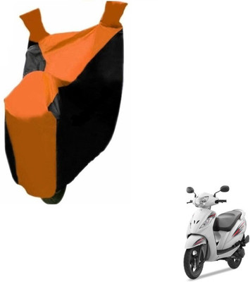 MOCKHE Two Wheeler Cover for TVS(Wego, Black, Orange)