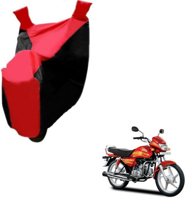 MOCKHE Two Wheeler Cover for Hero(CD deluxe, Black, Red)