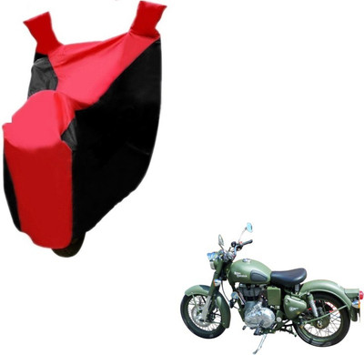 MOCKHE Two Wheeler Cover for Royal Enfield(Battle, Black, Red)
