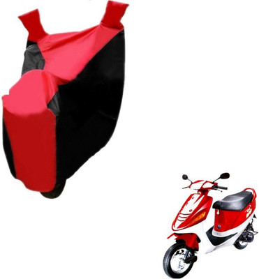 MOCKHE Two Wheeler Cover for Kinetic(Black, Red)
