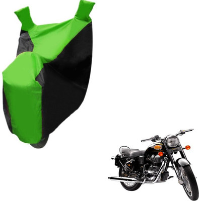MOCKHE Two Wheeler Cover for Royal Enfield(Bullet 500, Black, Green)