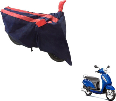 MOCKHE Two Wheeler Cover for Suzuki(Access, Black, Orange)