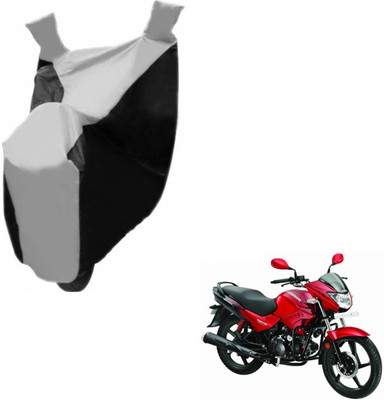 MOCKHE Two Wheeler Cover for Hero(Glamour FI, Black, Silver)