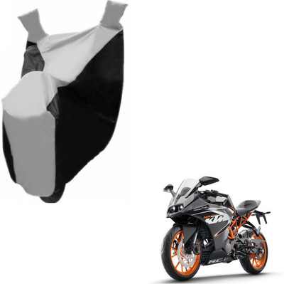 MOCKHE Two Wheeler Cover for KTM(RC 390, Black, Silver)