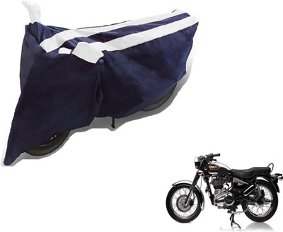 MOCKHE Two Wheeler Cover for Royal Enfield(Electra Delux, Black, White)