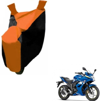MOCKHE Two Wheeler Cover for Suzuki(Gixxer SF, Black, Orange)