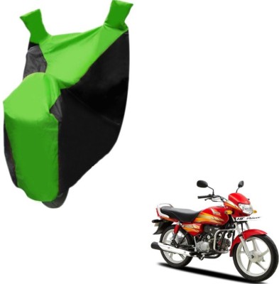 MOCKHE Two Wheeler Cover for Hero(HF Deluxe, Black, Green)